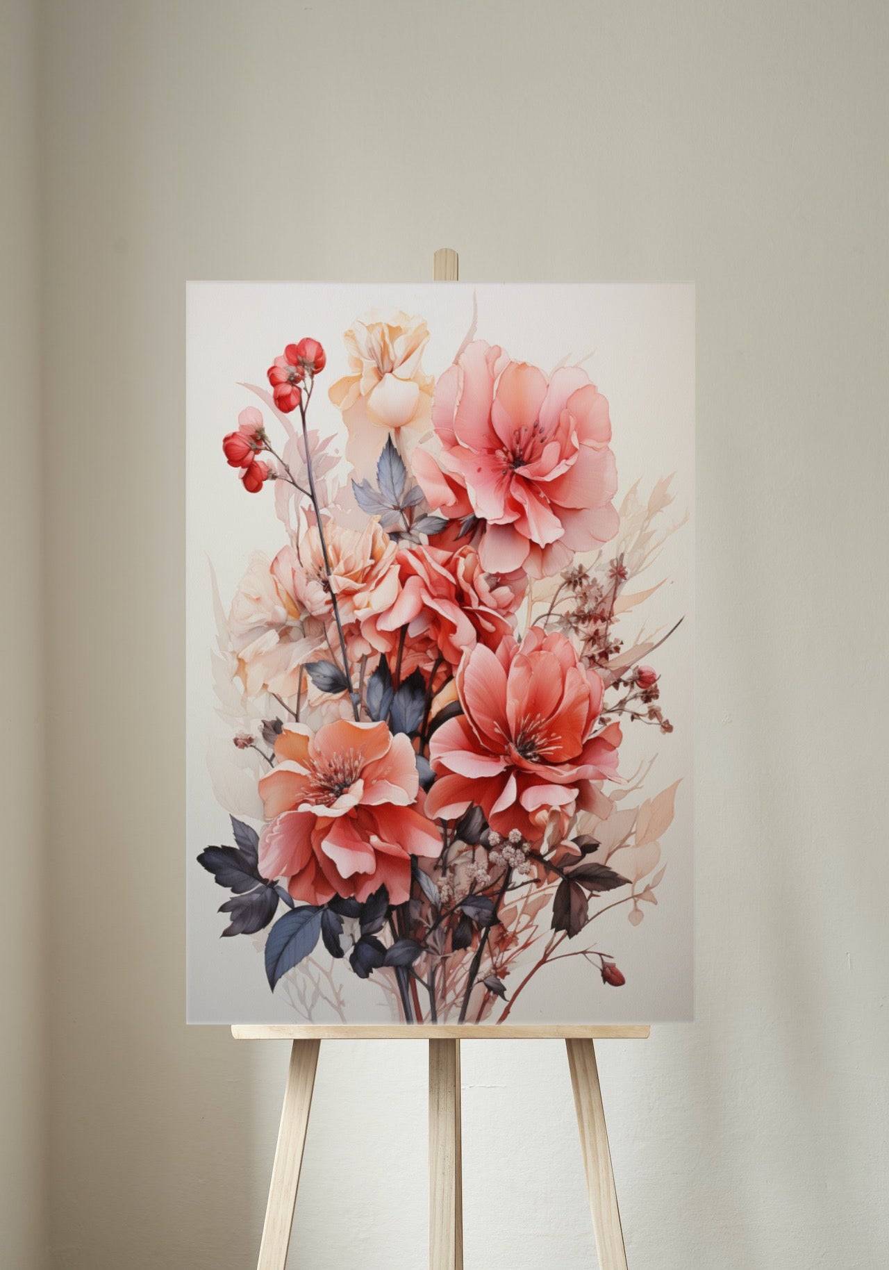 Premium Wandbild - Natur | Kunstwerk modernes Blumenbukett