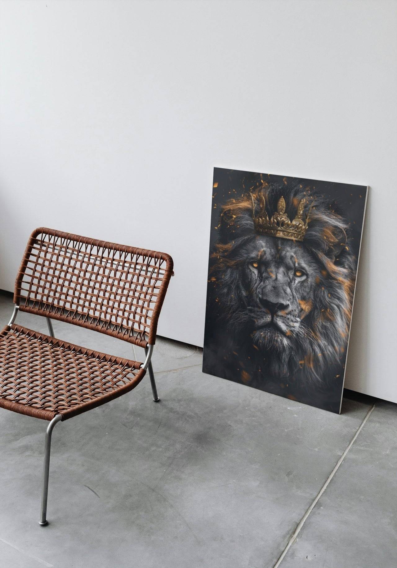 Premium Wandbild - Tiere | Kunstwerk Löwe mit Krone