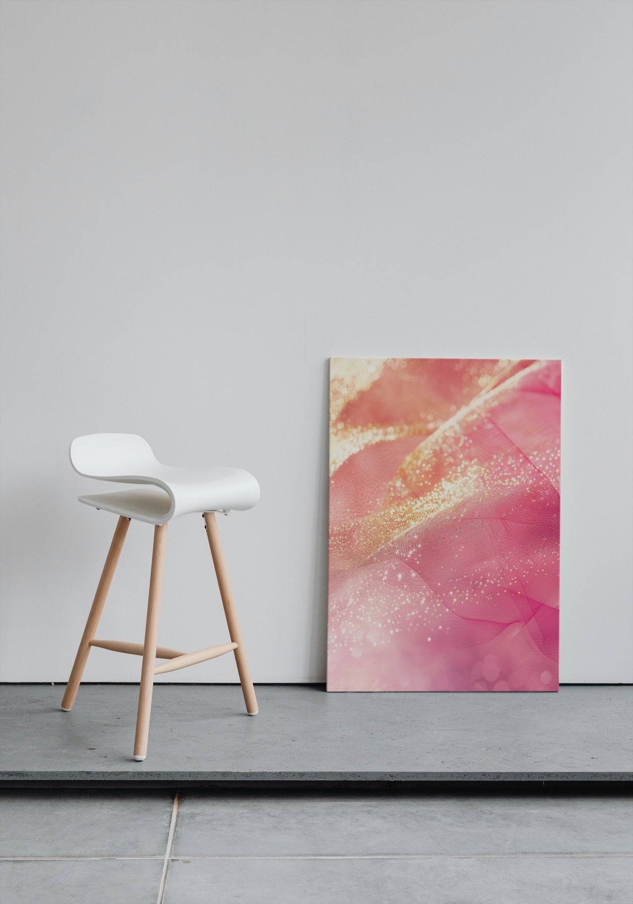 Premium Wandbild - Abstrakt | Kunstwerk in rosa und gold