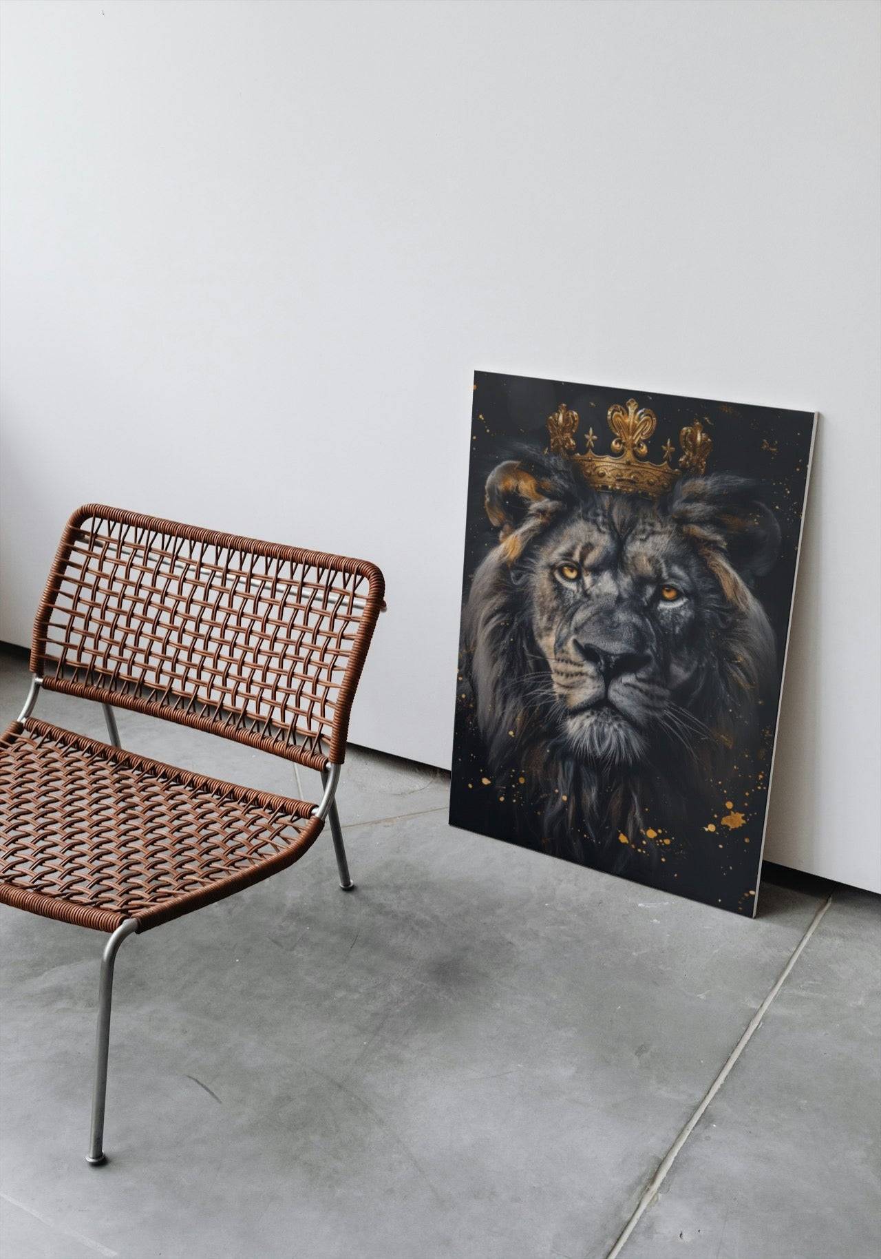 Premium Wandbild - Tiere | Kunstwerk Löwe mit Krone