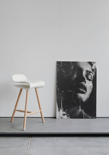 Premium Wandbild - Porträt | Abstraktes schwarz-weiß Porträt einer Frau