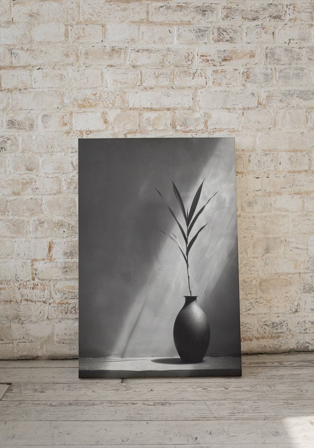 Premium Wandbild - Scandinavian Style | Kunstwerk Vase in schwarz-weiß