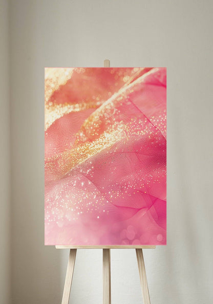 Premium Wandbild - Abstrakt | Kunstwerk in rosa und gold