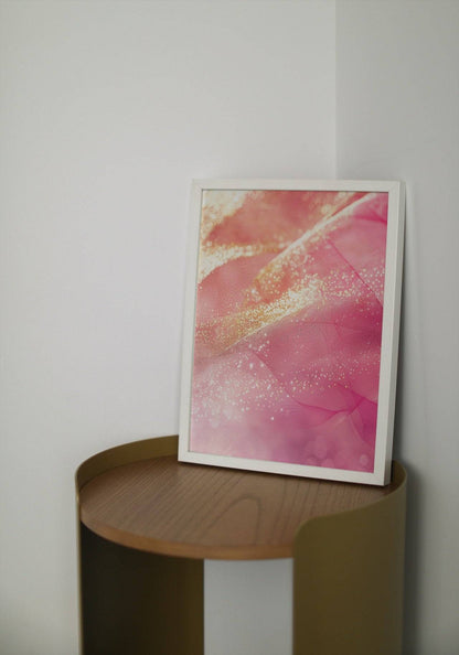 Premium Wandbild - Abstrakt | Kunstwerk in rosa und gold