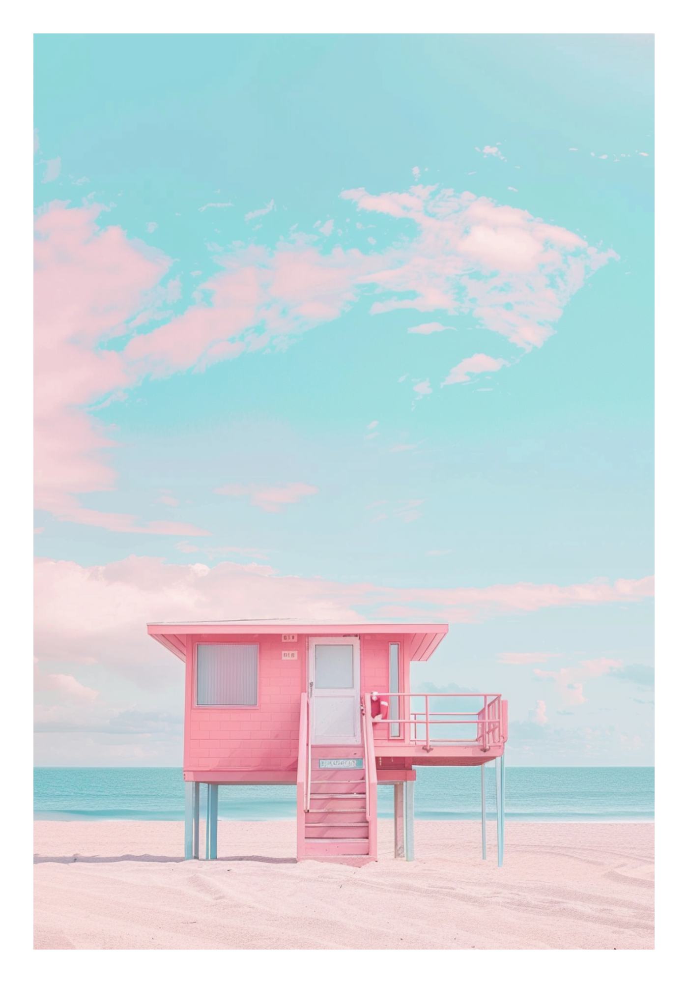 Poster - Pinke Strandwache Miami Beach - Strandposter 007