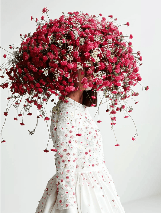 modernes Wandbild - Abstrakt | Kunstwerk Frau mit Blumenhut