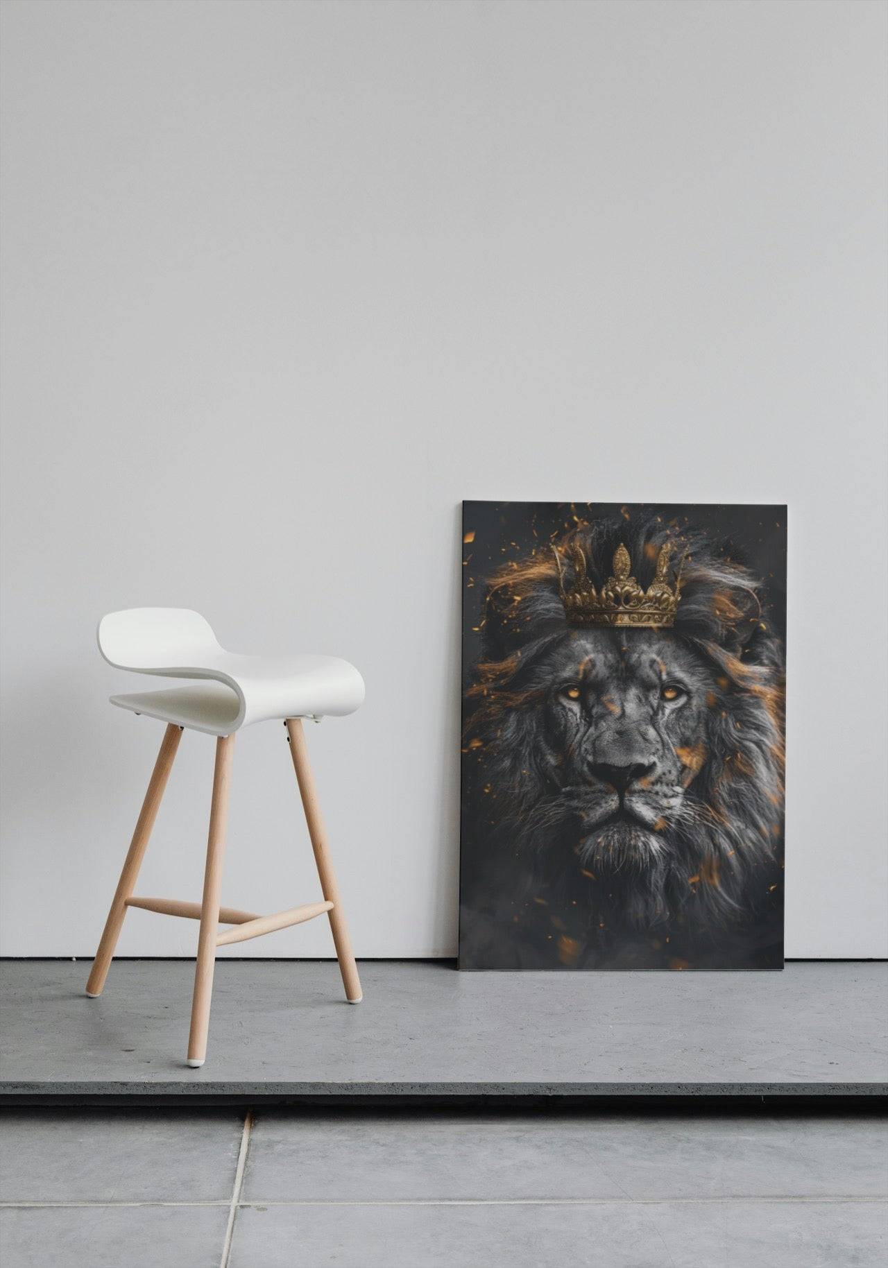 Premium Wandbild - Tiere | Kunstwerk Löwe mit Krone