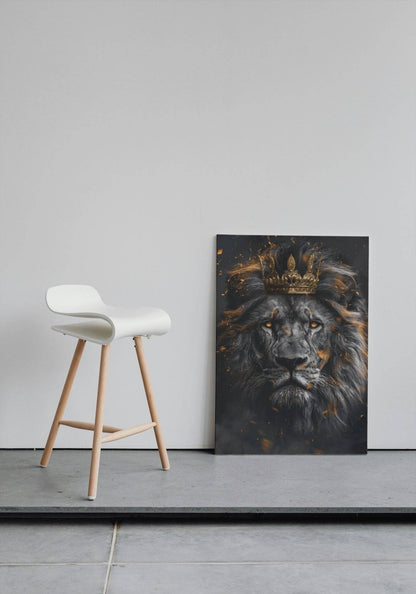 Premium Wandbild - Tiere | Kunstwerk Löwe mit Krone