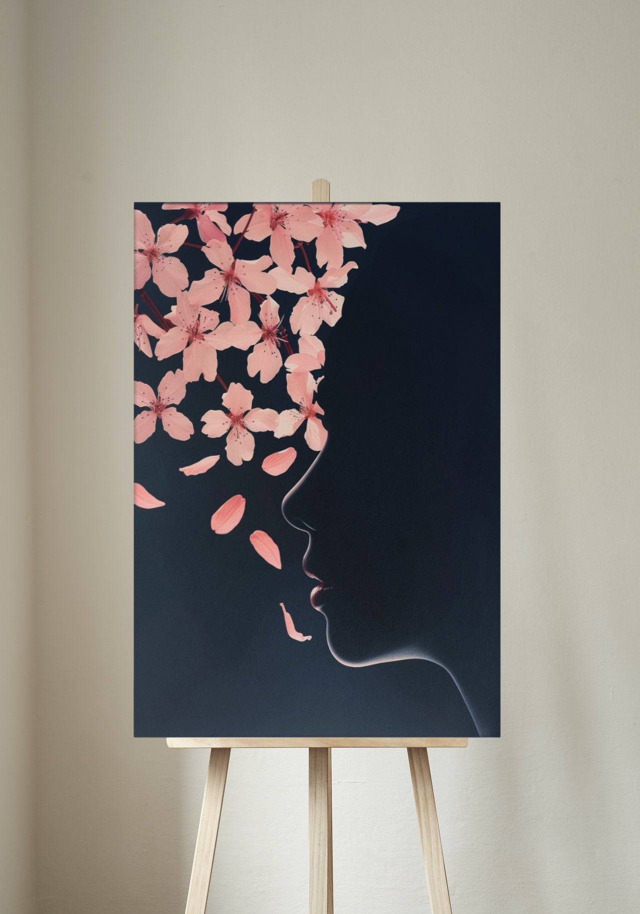 Premium Wandbild - Abstrakt | Kunstwerk Blüten-Silhouette