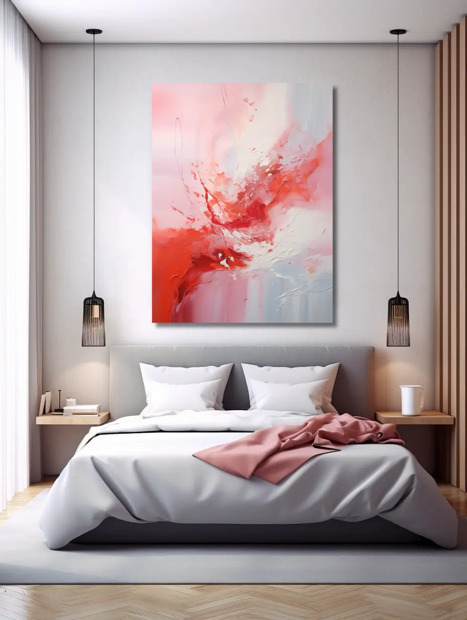 Premium Wandbild - Abstrakt | abstract red-white artwork - Gilberto Morét