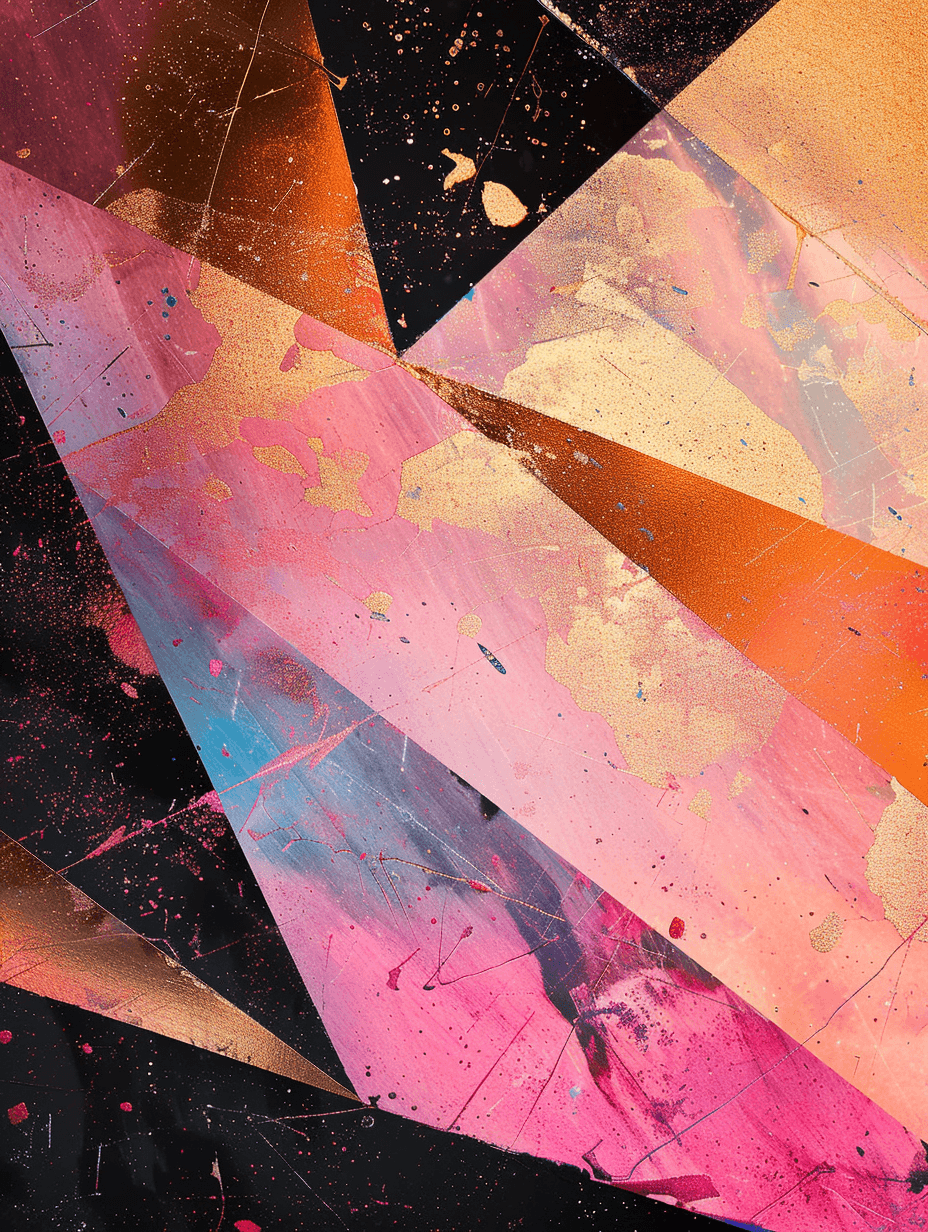 Premium Wandbild - Abstrakt | Kunstwerk Acryl in rosa, schwarz und gold