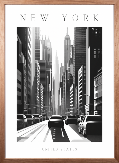 Poster - New York - schwarz-weiß Stadtposter 003