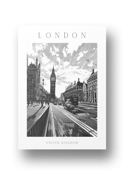 Poster - London - schwarz-weiß Stadtposter 006