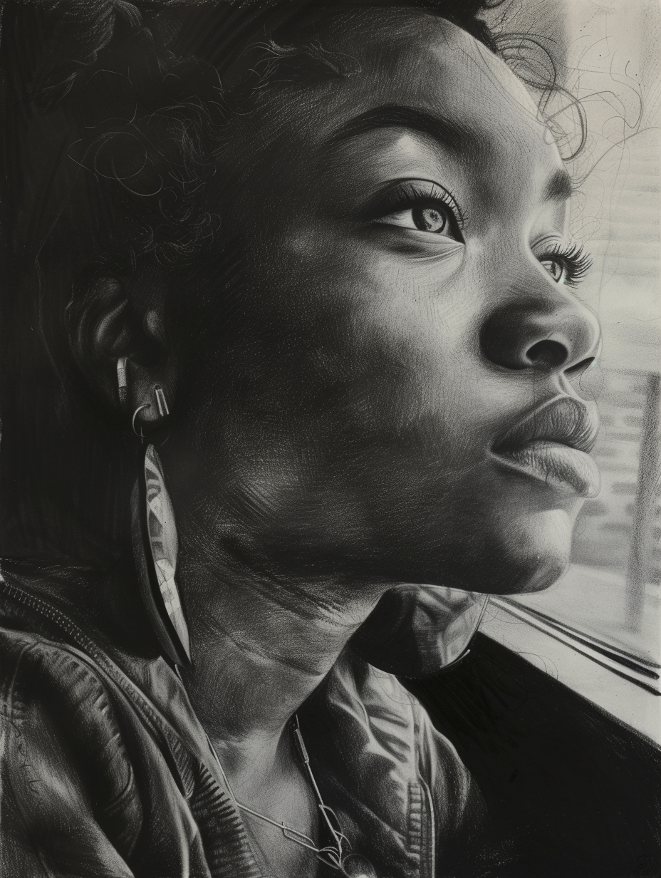 modernes Wandbild - Porträt | portrait of beautiful african woman with black hair