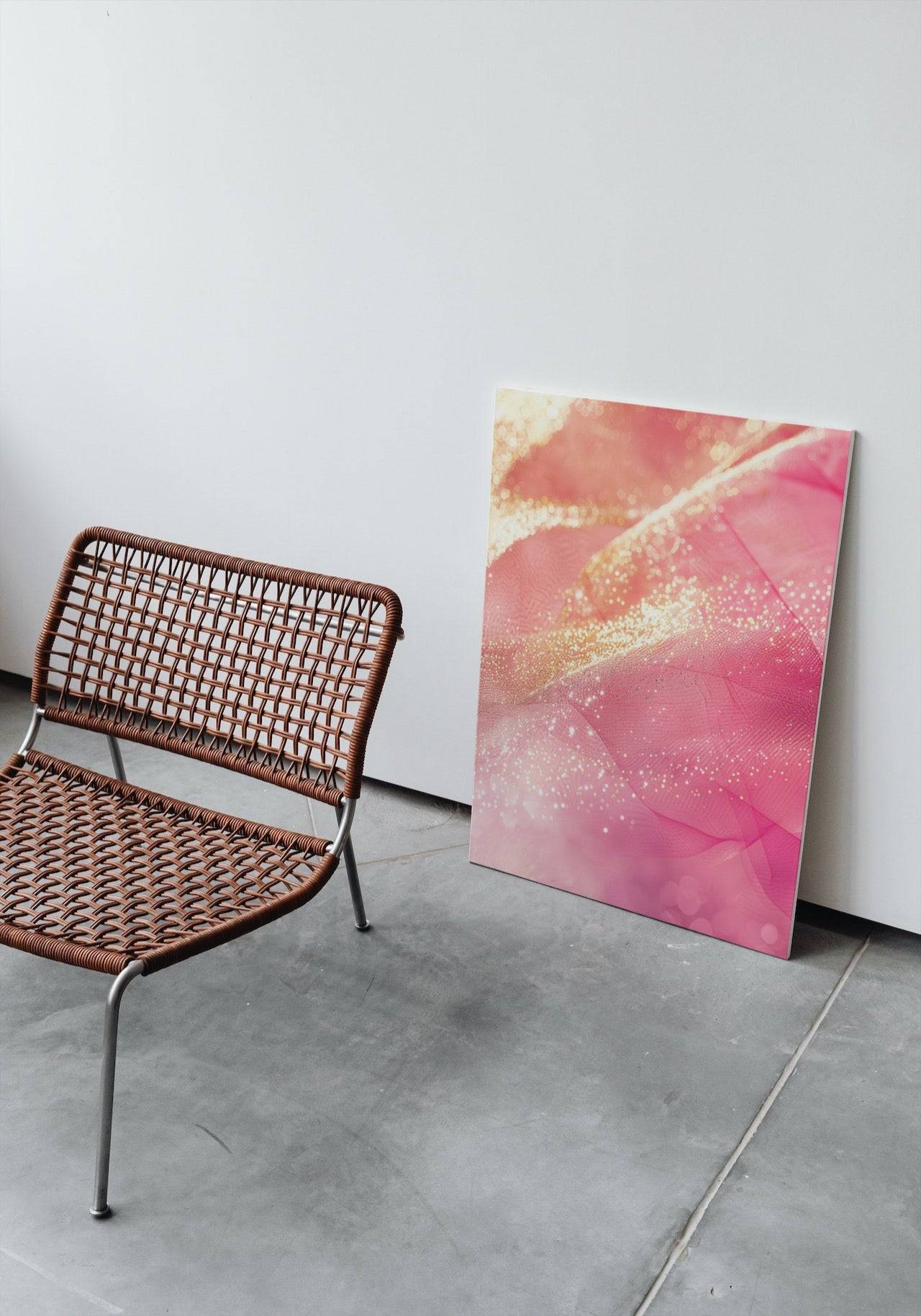 Premium Wandbild - Abstrakt | Kunstwerk in rosa und gold