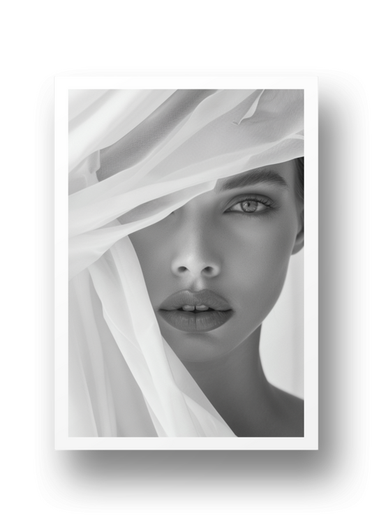 Poster - Porträt einer Frau in schwarz-weiß