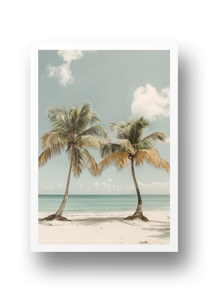 Poster - Meerblick und Palmen - Strandposter 003