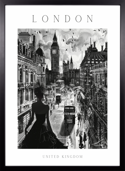 Poster - London - schwarz-weiß Stadtposter 004