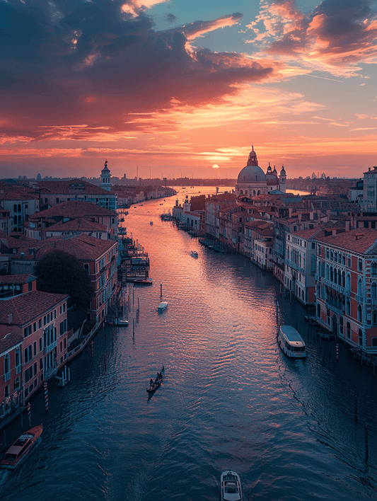 Premium Wandbild - Natur | Sonnenuntergang in Venedig
