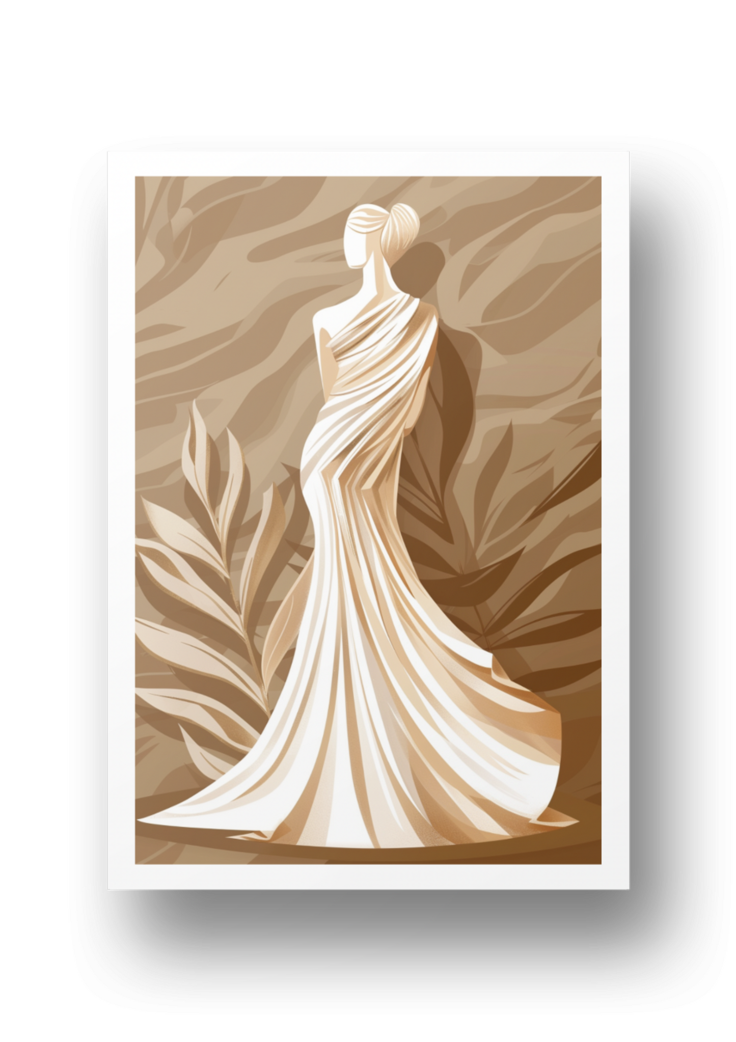 Poster - Silhouette einer Frau vor Beige Hintergrund