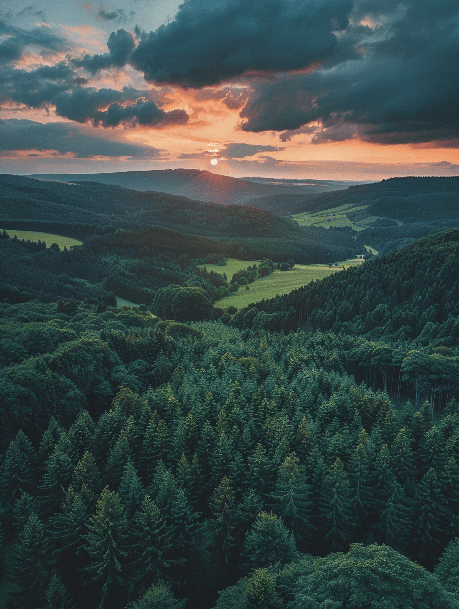 Premium Wandbild - Natur | Sonnenuntergang im Schwarzwald