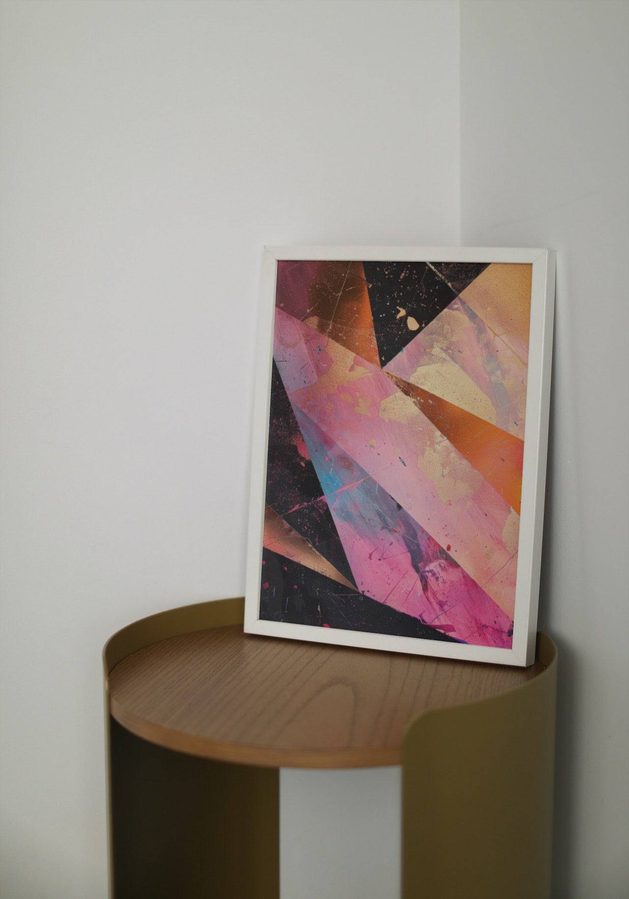 Premium Wandbild - Abstrakt | Kunstwerk Acryl in rosa, schwarz und gold