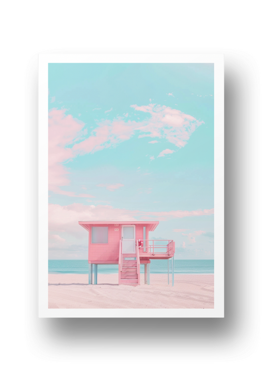 Poster - Pinke Strandwache Miami Beach - Strandposter 007