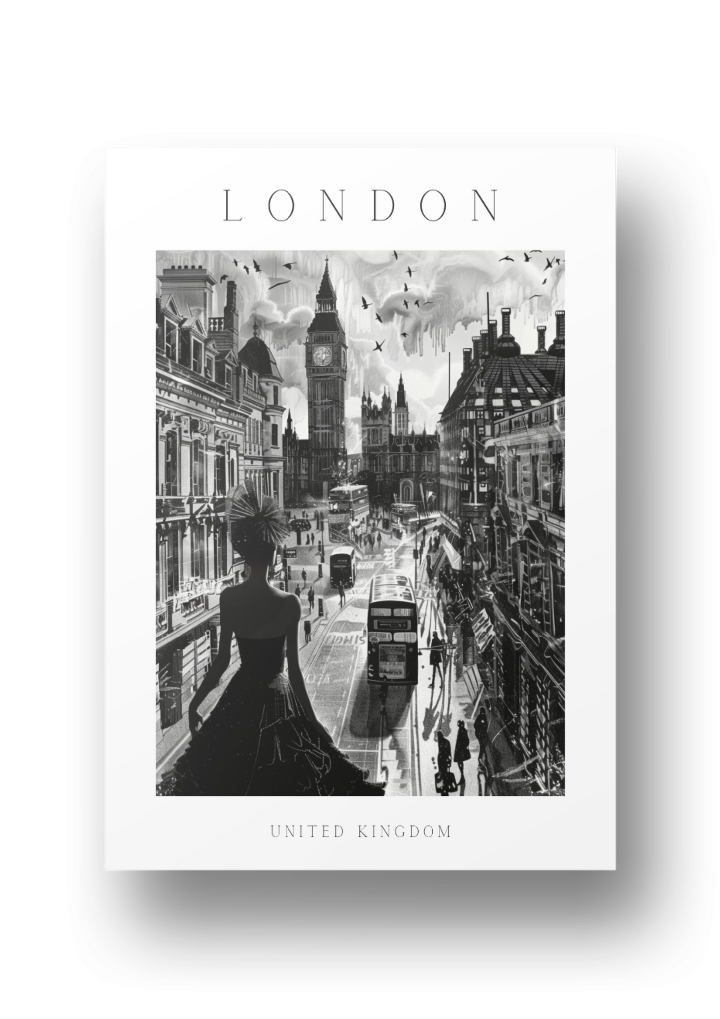 Poster - London - schwarz-weiß Stadtposter 004