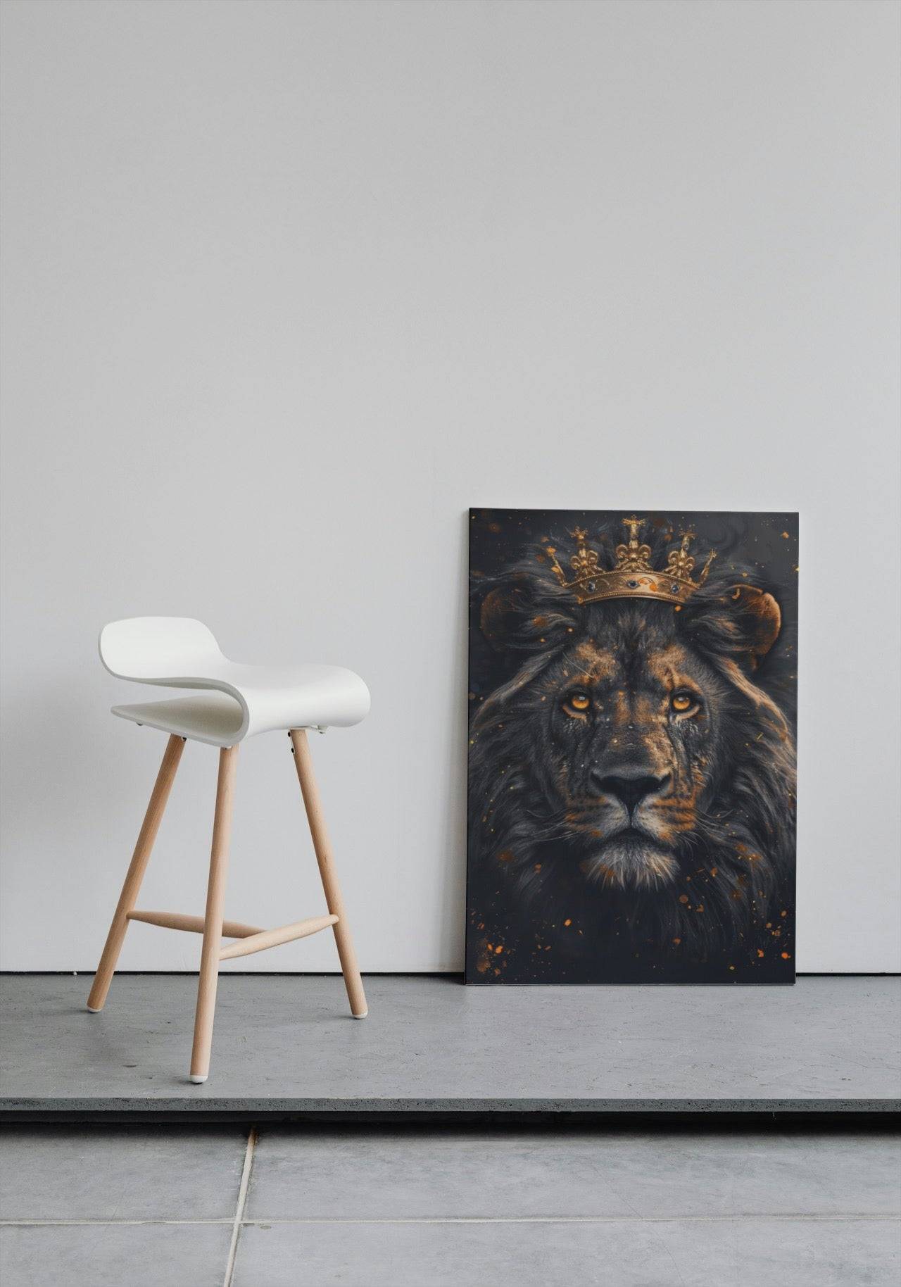 Premium Wandbild - Tiere | Kunstwerk Löwe mit Krone