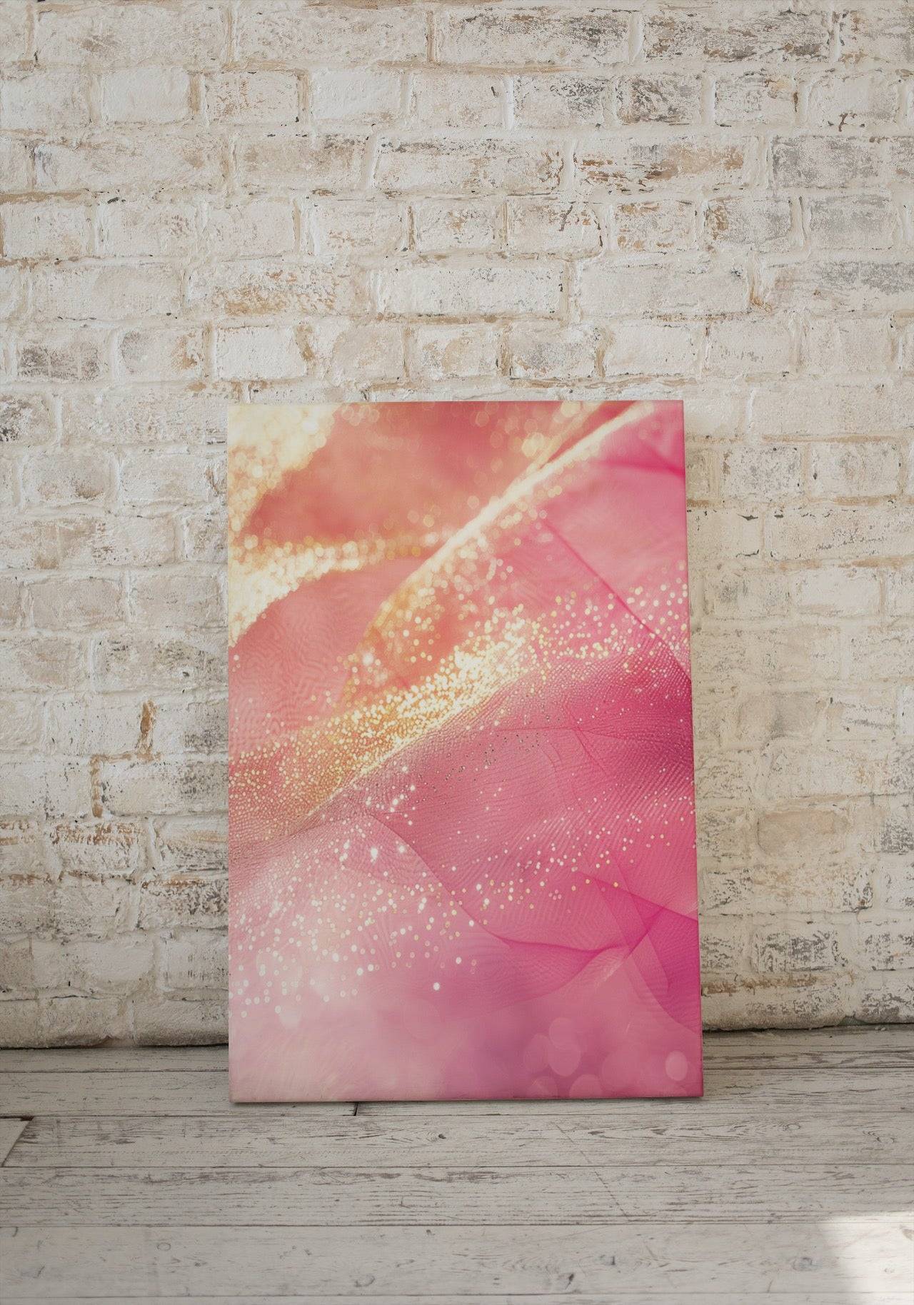 Premium Wandbild - Abstrakt | Kunstwerk in rosa und gold