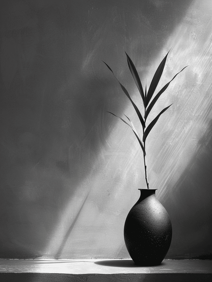 Premium Wandbild - Scandinavian Style | Kunstwerk Vase in schwarz-weiß