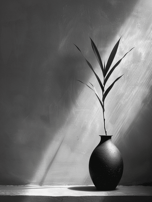 Premium Wandbild - Scandinavian Style | Kunstwerk Vase in schwarz-weiß