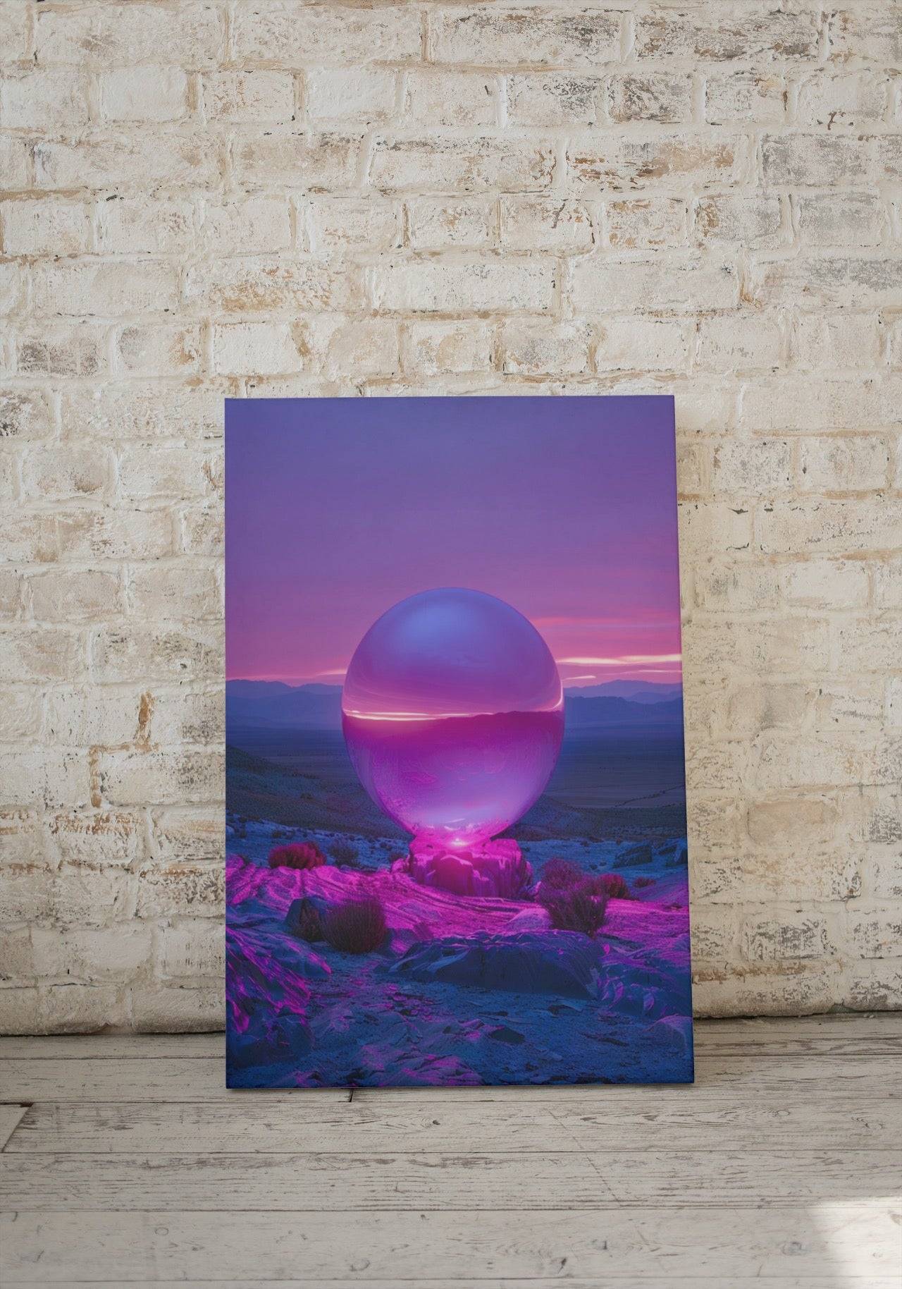 Premium Wandbild - Abstrakt | Sphere in der Abendwüste