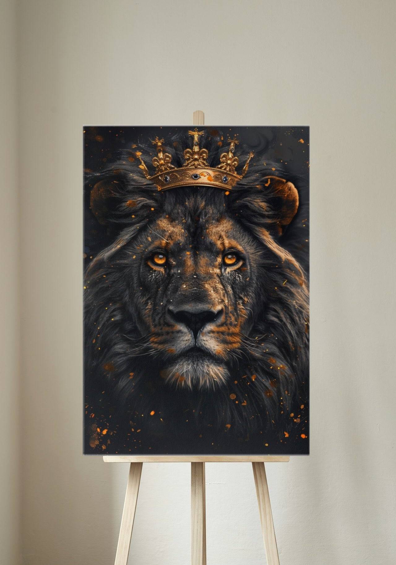 Premium Wandbild - Tiere | Kunstwerk Löwe mit Krone