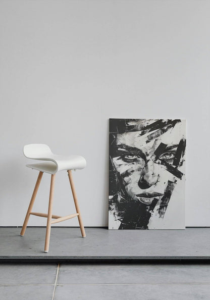 Premium Wandbild - Porträt | Abstraktes schwarz-weiß Porträt einer Frau - Gilberto Morét