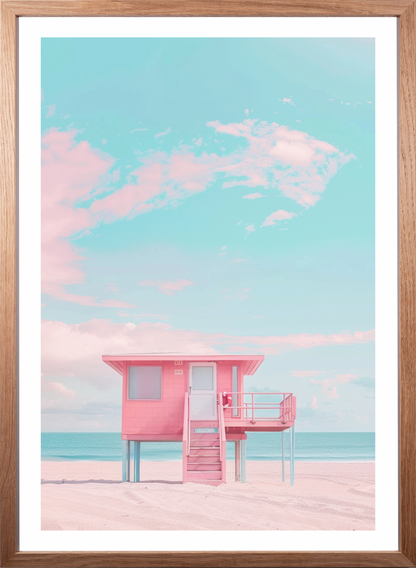 Poster - Pinke Strandwache Miami Beach - Strandposter 007