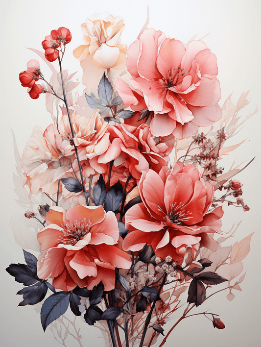 Premium Wandbild - Natur | Kunstwerk modernes Blumenbukett