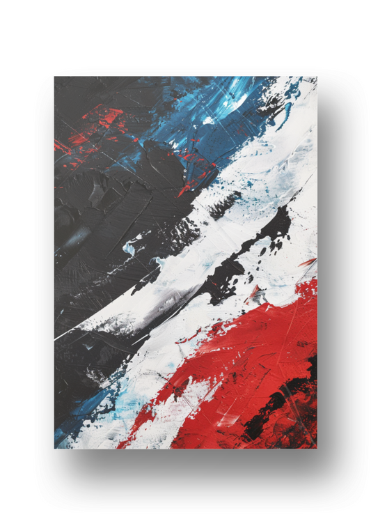 Poster - Abstraktes Bild in blau, schwarz, rot und weiß 001 - Gilberto Morét
