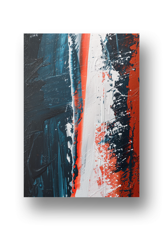 Poster - Abstraktes Bild in blau, schwarz, rot und weiß 002 - Gilberto Morét