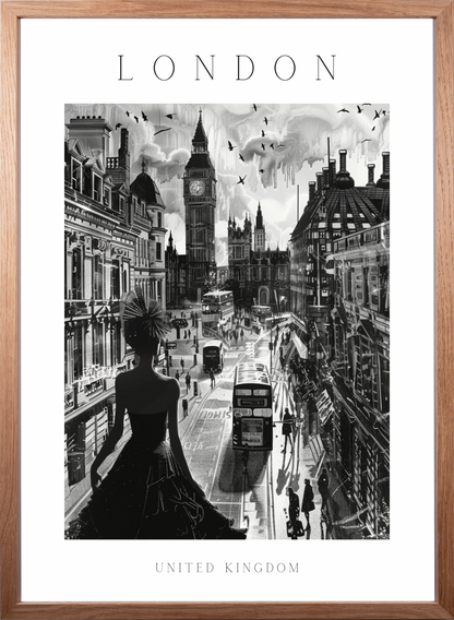 Poster - London - schwarz-weiß Stadtposter 004