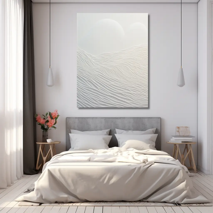 Modernes Wandbild für ein Schlafzimmer -Struktur, weiß