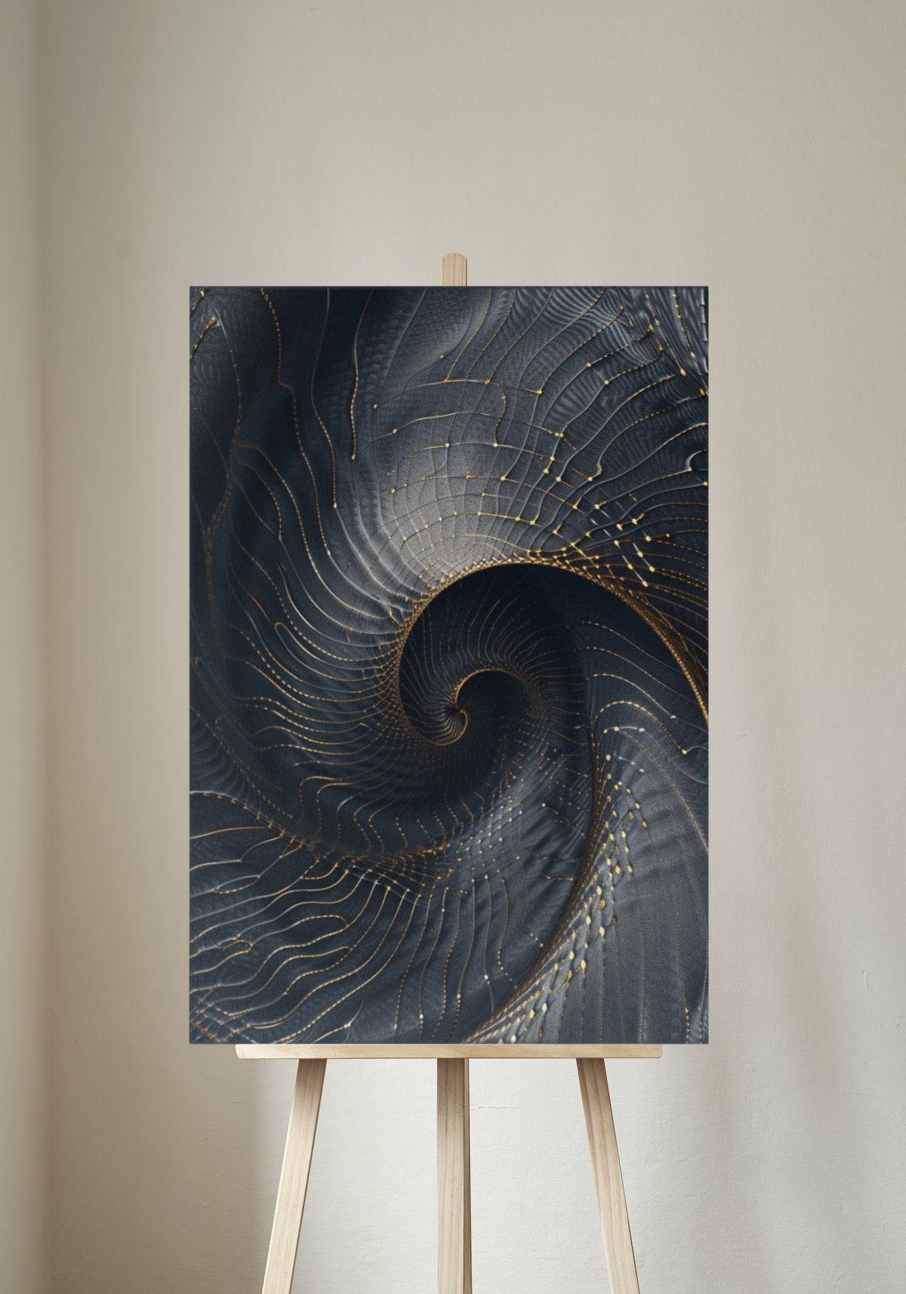 modernes Wandbild - Abstrakt | Abstraktes Artwork in gold und schwarz