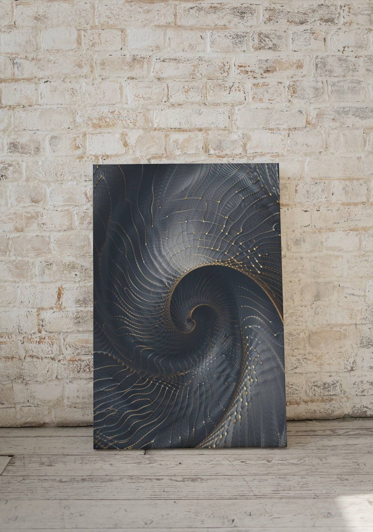 modernes Wandbild - Abstrakt | Abstraktes Artwork in gold und schwarz