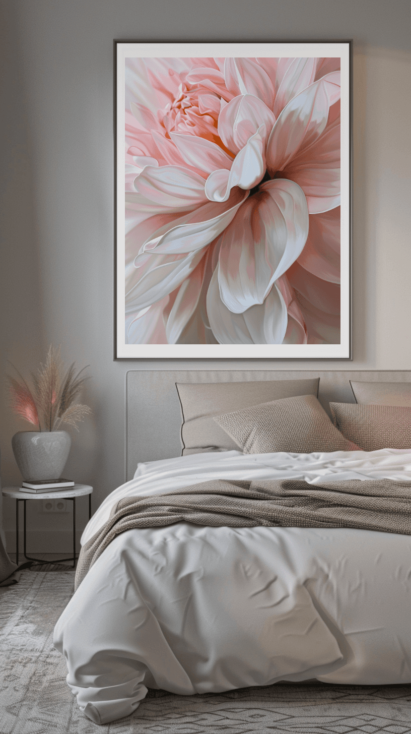 Schlafzimmer Wandbild - Natur | Kunstwerk Blüte in rosa