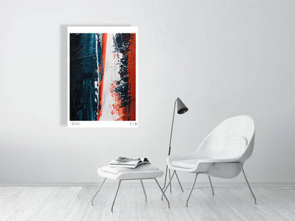 Kunstdruck - Abstraktes Bild in Blau, Schwarz, Rot und Weiß_II - Gilberto Morét