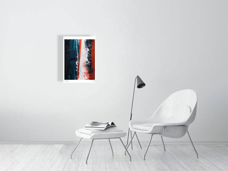 Kunstdruck - Abstraktes Bild in Blau, Schwarz, Rot und Weiß_II - Gilberto Morét