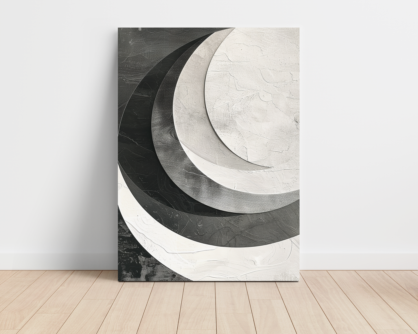 Wandbild Abstrakt - Schwarz-Weiß Circles - Leinwandbild