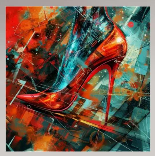 Premium Wandbild | abstract artwork of red high heel - Gilberto Morét