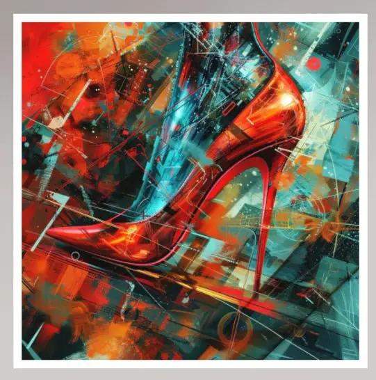 Premium Wandbild | abstract artwork of red high heel - Gilberto Morét