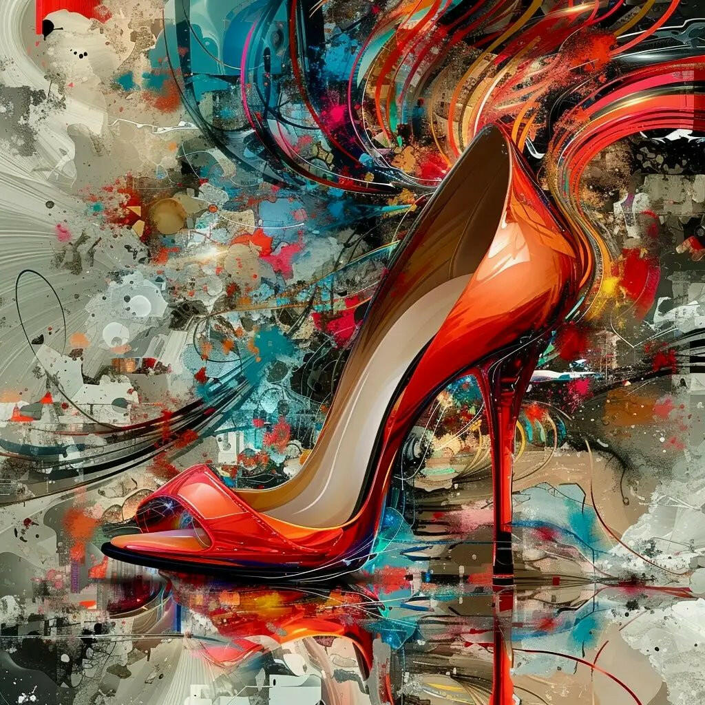 Premium Wandbild | abstract artwork of red high heel - Gilberto Morét